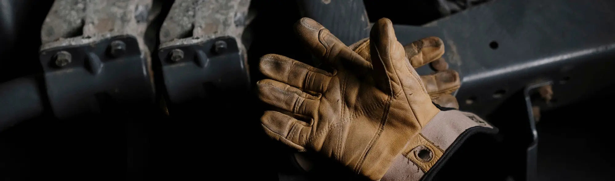 Tan leather mechanics gloves from PPE Mechanics Gloves workwear collection for durability