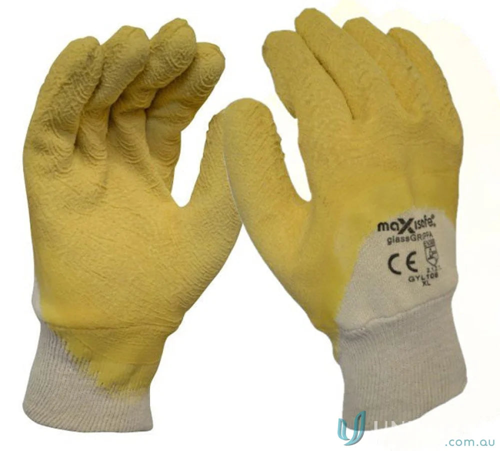 Yellow latex work gloves from 12pk premium yellow latex coated glass gripper glove