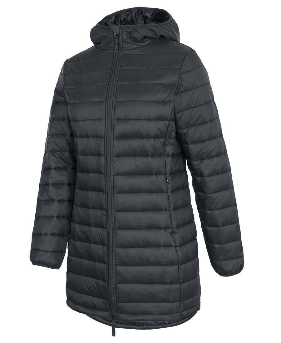 JB's Ladies Longline Puffer Coat 3APC1 in black