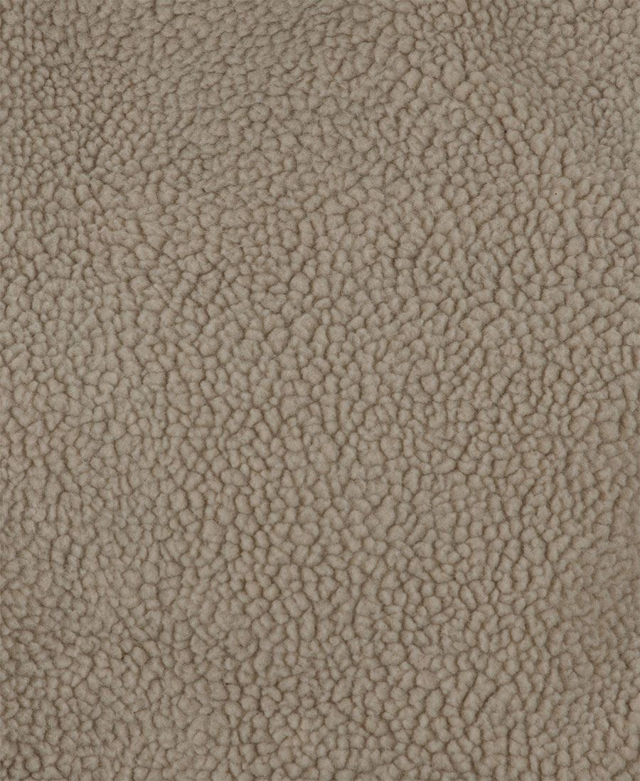 Beige rugged hooded barn jacket made of textured faux leather with pebbled surface perfect for workwear uniforms