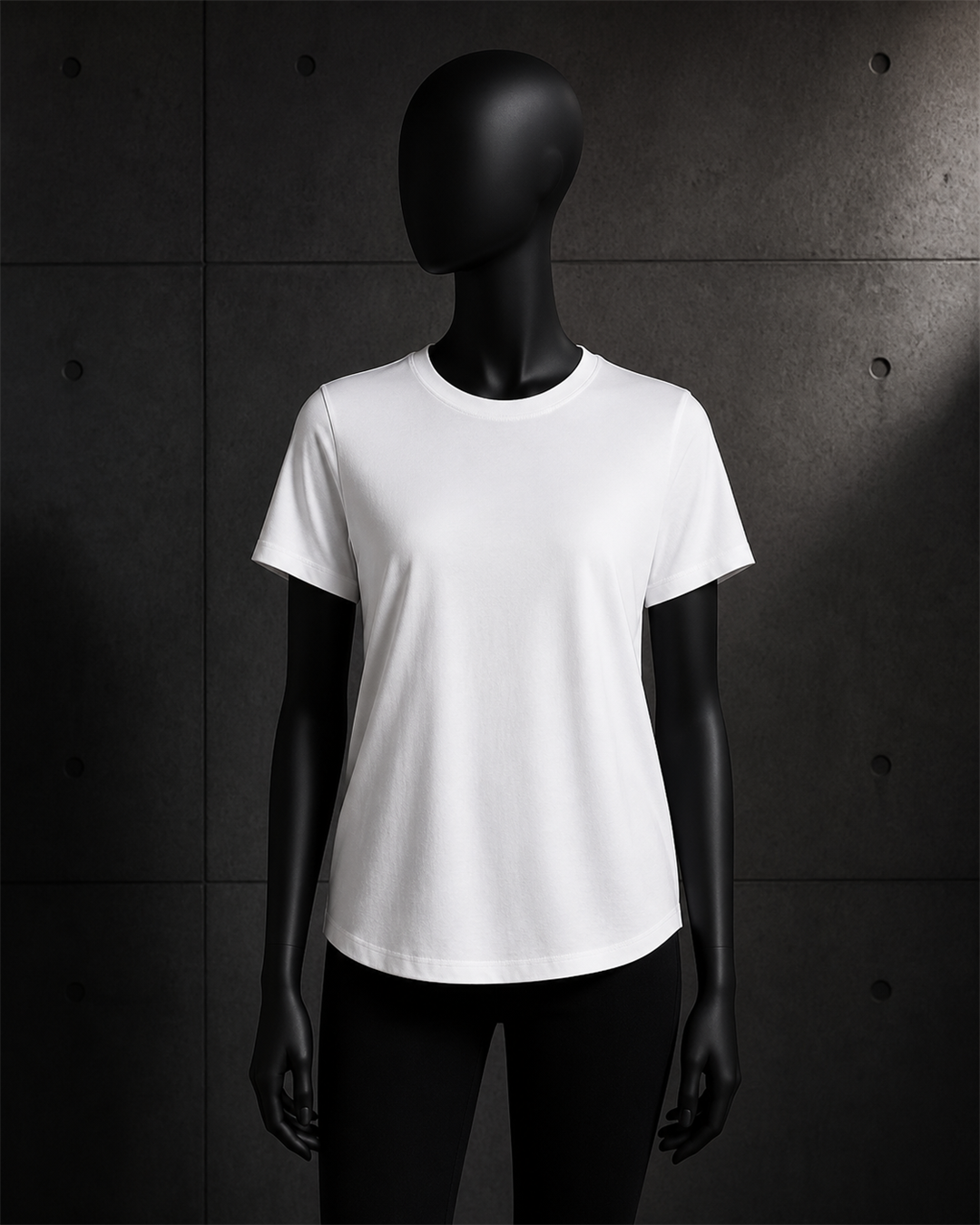 Wo's Maple Curve Tee 4024 blank product on dark industrial concrete background