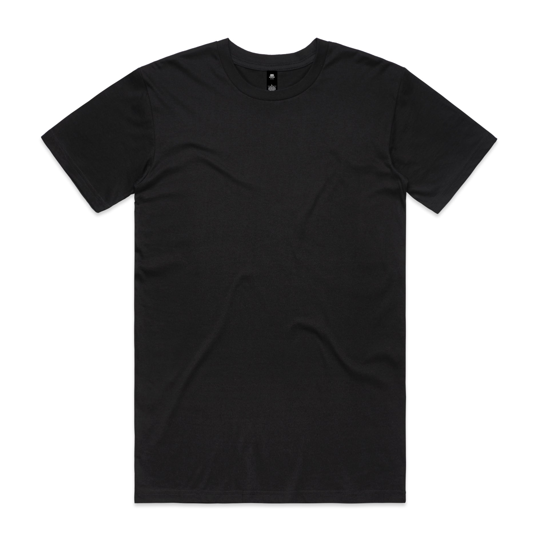 Black short-sleeved crew neck planett staple tee with subtle texture perfect for uniforms and workwear basics