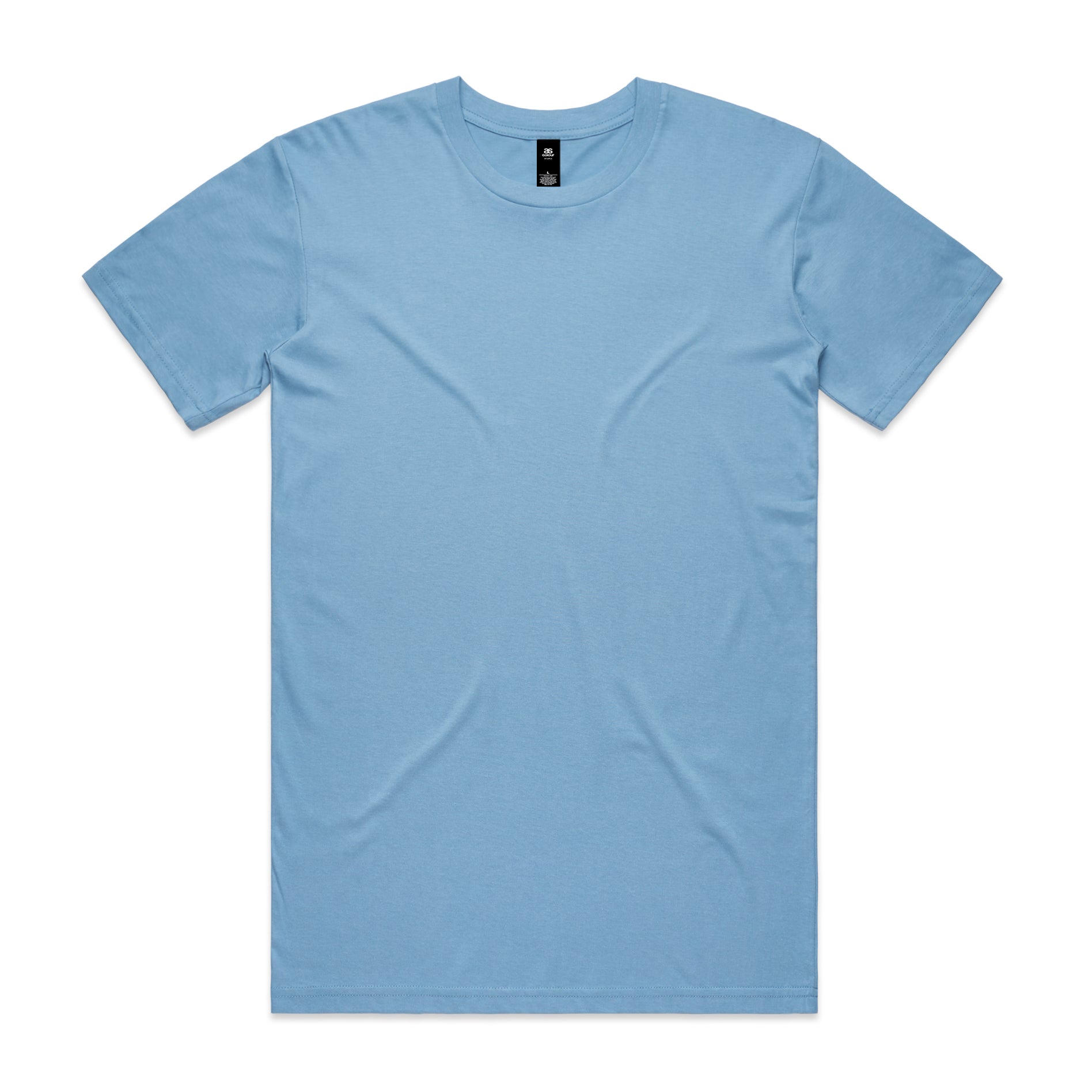 Light blue plain cotton planett staple tee with crew neck and short sleeves ideal for workwear uniforms