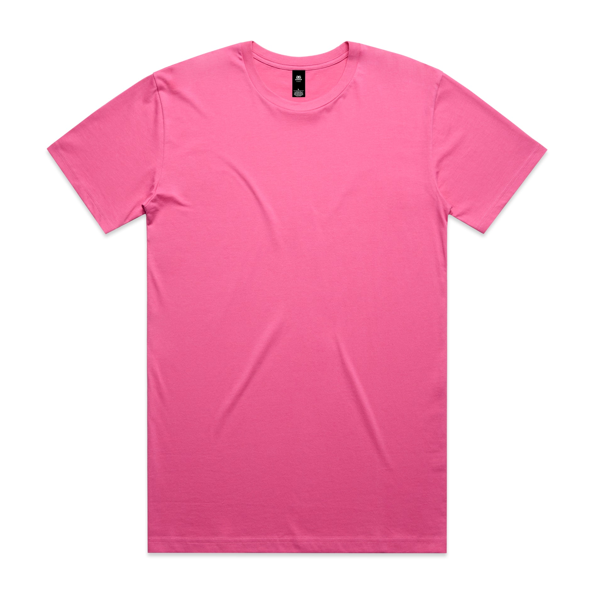 A vibrant pink planett staple tee cotton t-shirt with crew neck perfect for comfortable work uniforms or workwear
