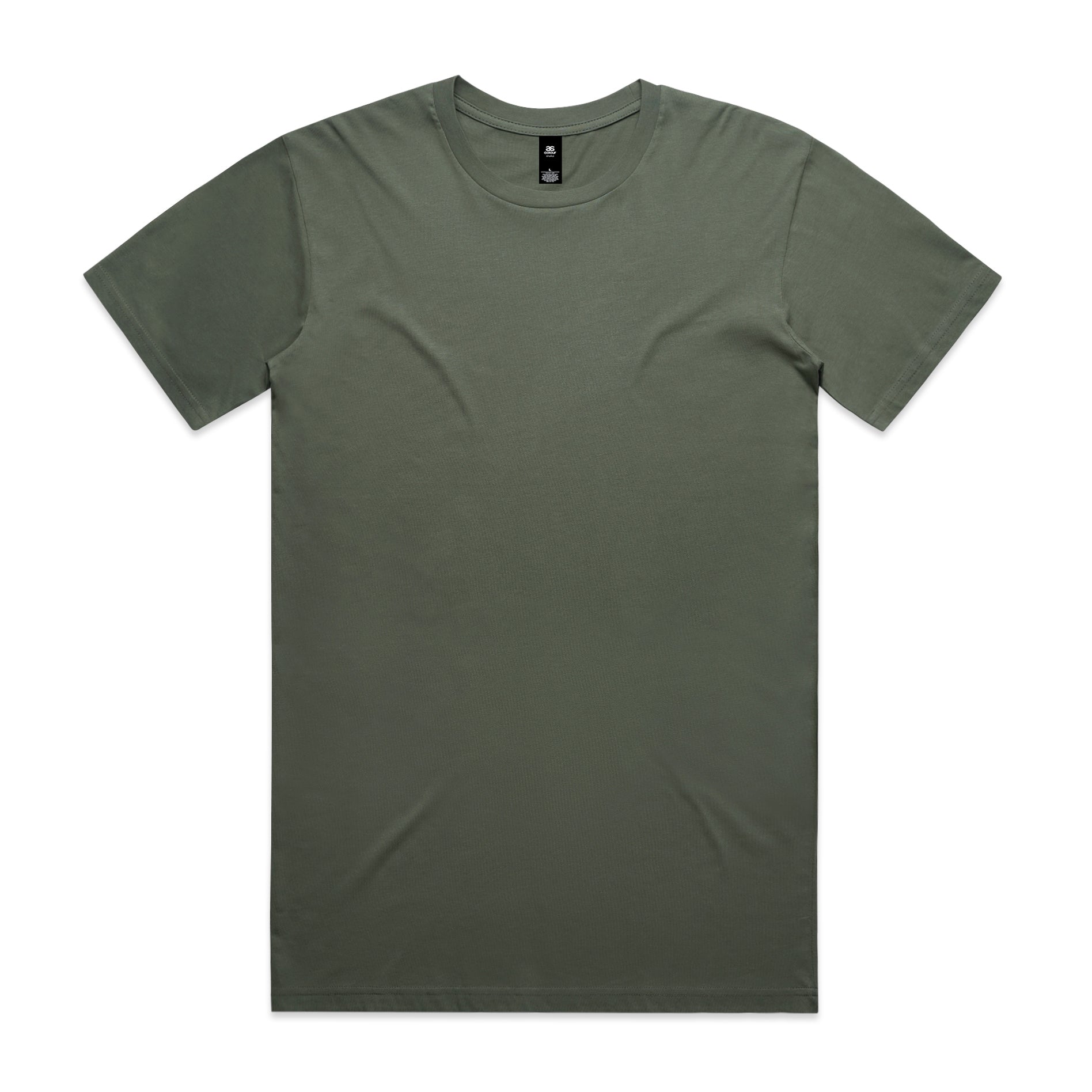 Olive green short-sleeved crew neck planett staple tee perfect for comfortable workwear and casual uniforms