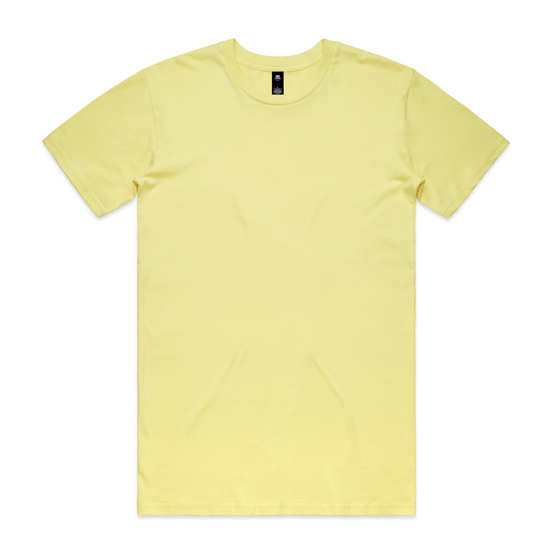 Pale yellow cotton planett staple tee with crew neck and short sleeves ideal for workwear and uniforms