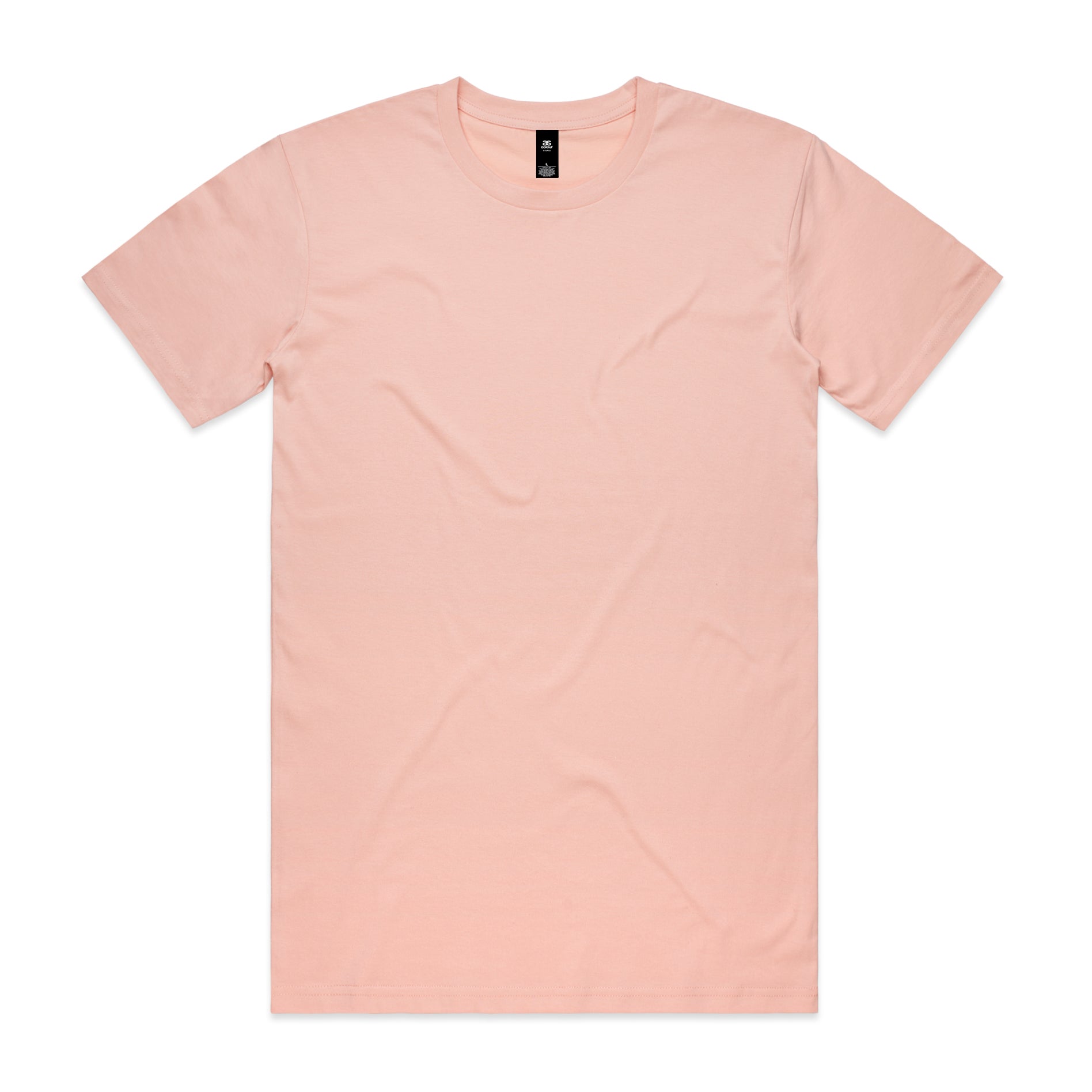 A soft blush pink planett staple tee made of smooth cotton perfect for minimalist workwear and uniforms