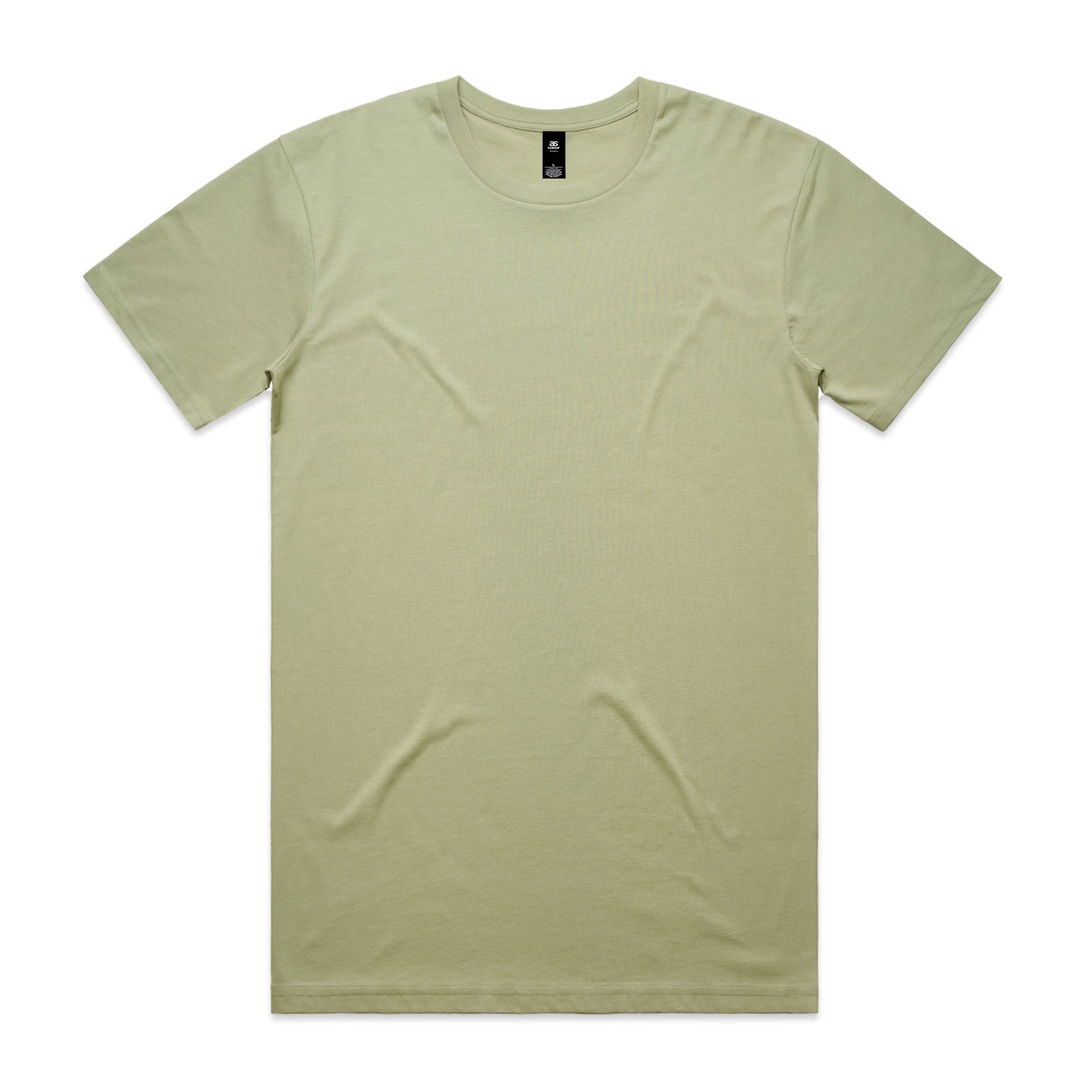 A minimalist olive green cotton crew neck t shirt perfect for casual work uniforms and comfortable workwear