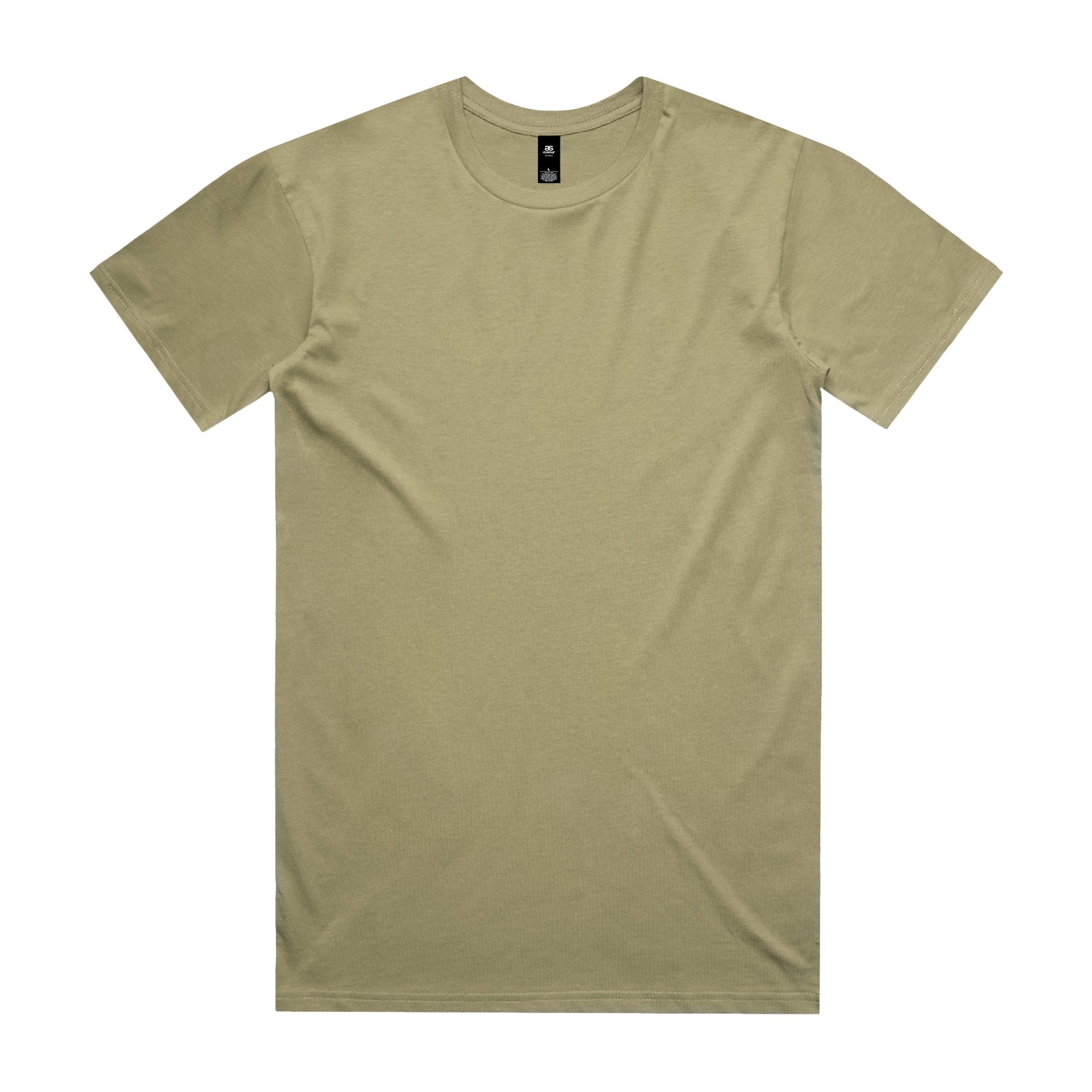 Olive green short-sleeved crew neck planett staple tee made of soft cotton perfect for workwear uniforms