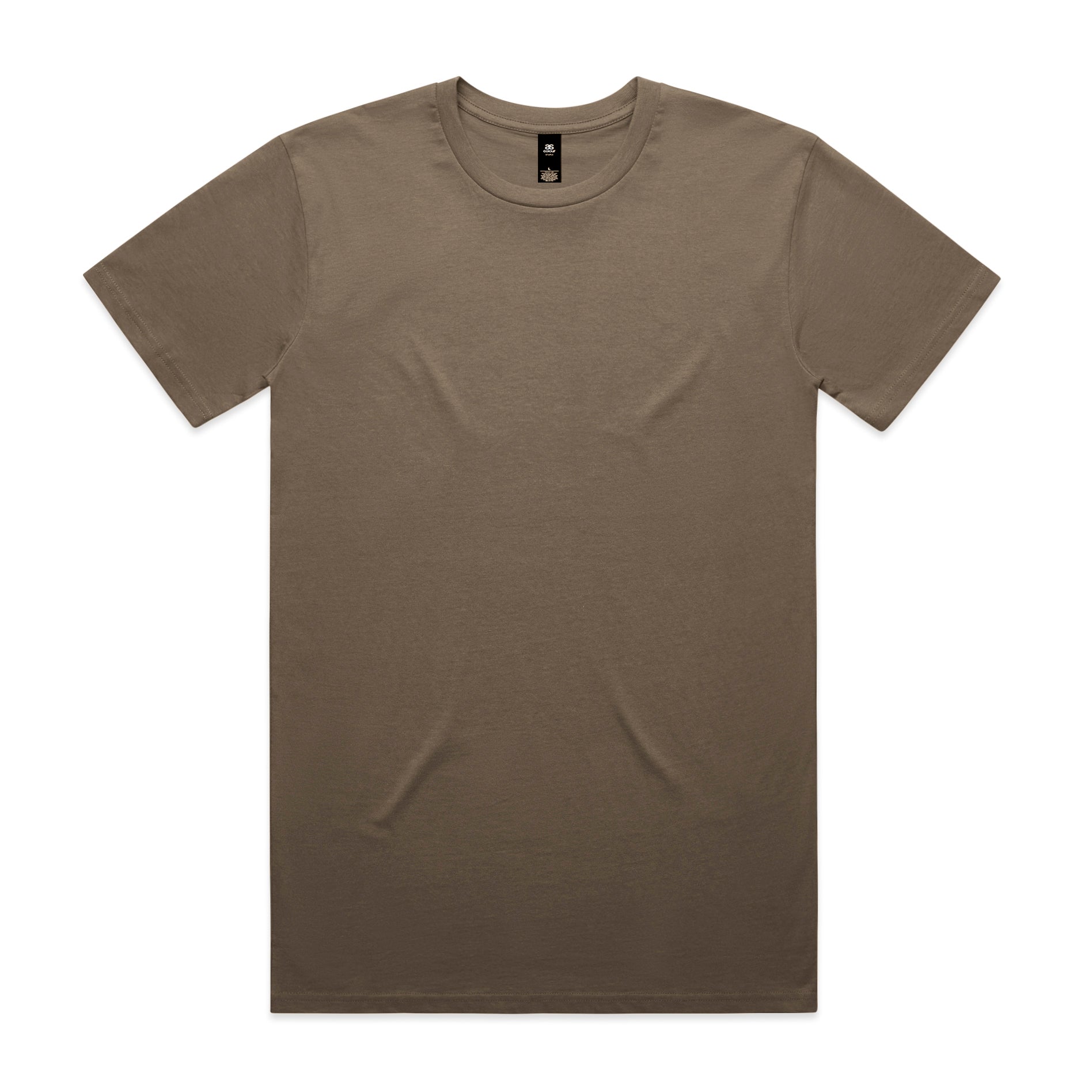 Plain olive green short-sleeved crew neck planett staple tee made of soft cotton perfect for uniforms and workwear