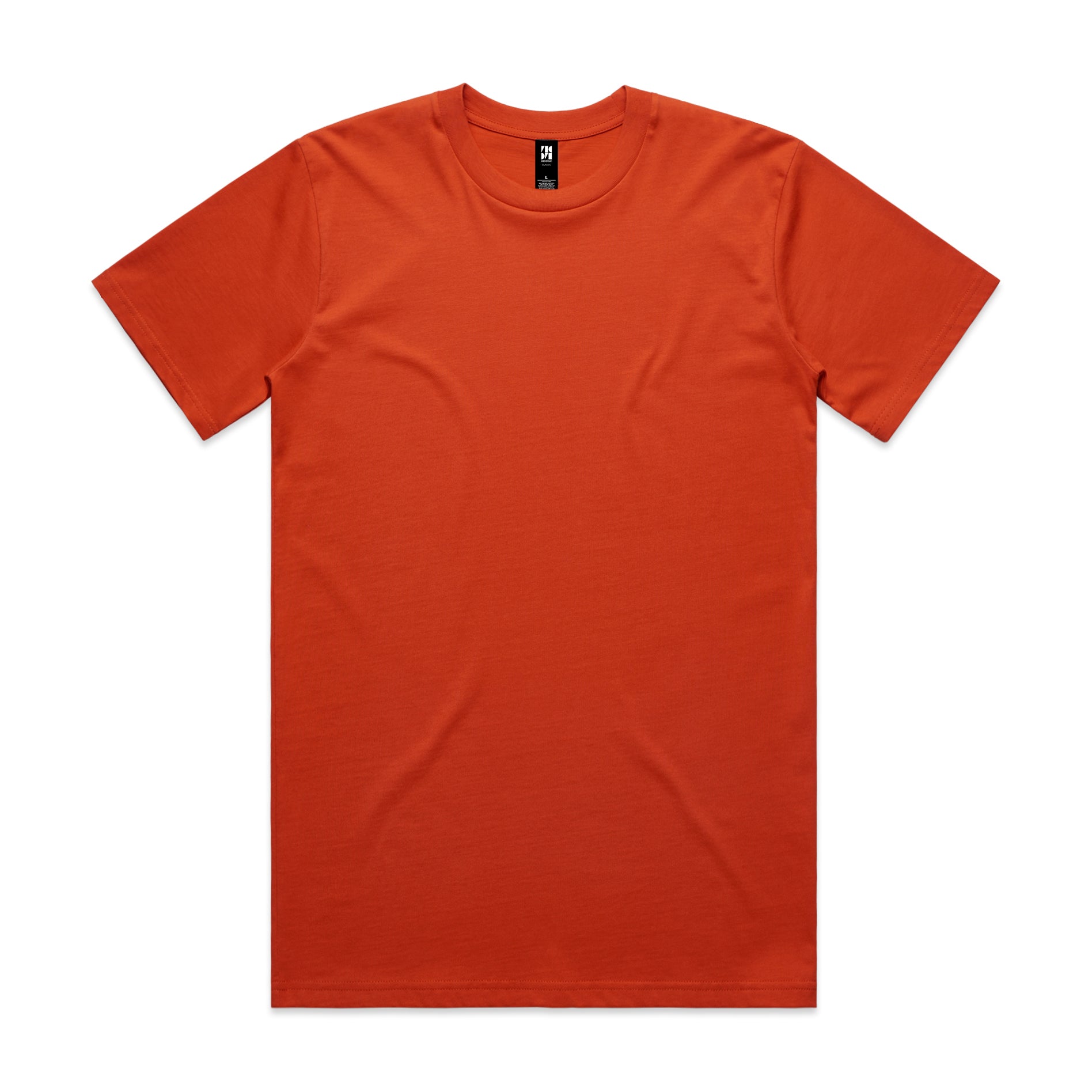 Classic heavyweight t-shirt in plain orange with crew neck and textured fabric ideal for workwear and uniforms
