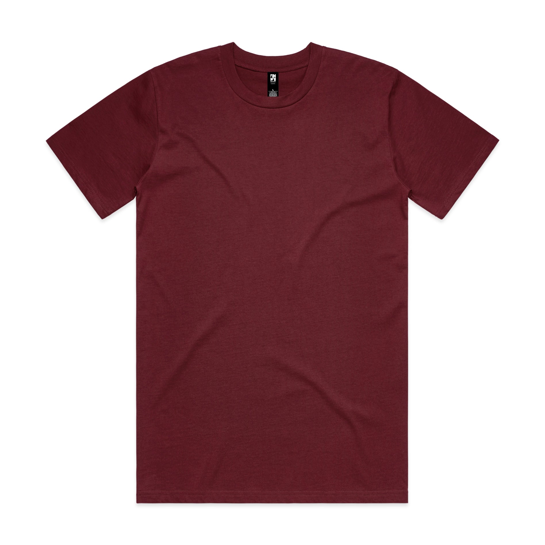 Classic heavyweight t-shirt in maroon soft cotton perfect for work uniforms and comfortable workwear uniforms