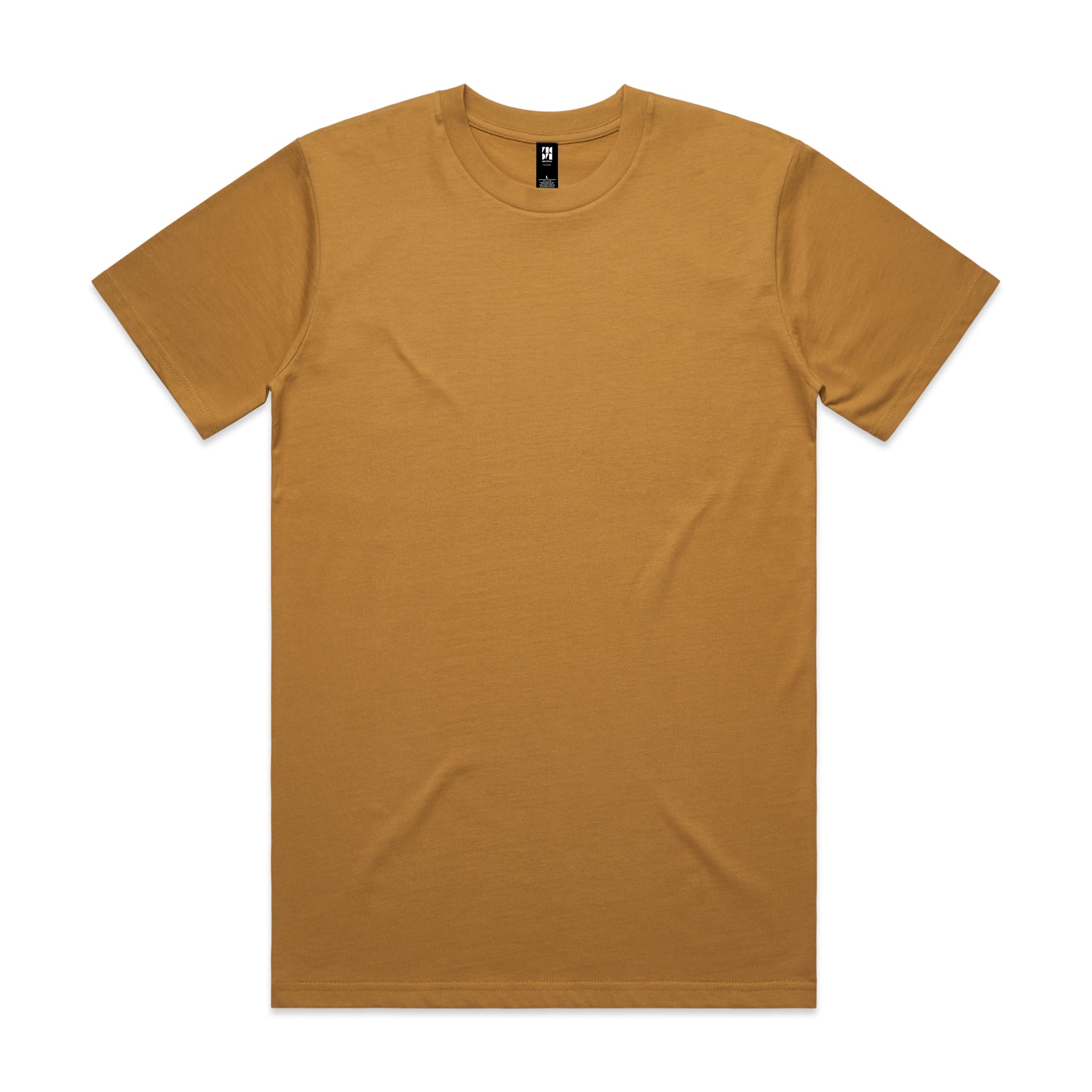 Classic heavyweight mustard yellow short-sleeved t-shirt with crew neck perfect for workwear and uniforms