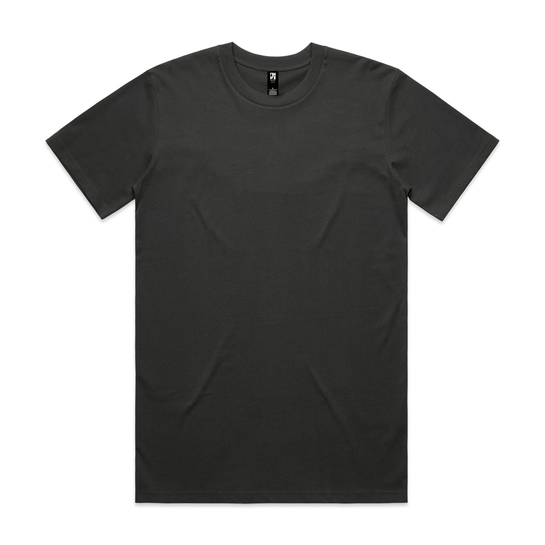 A sleek black classic heavyweight t-shirt with subtle texture perfect for workwear and uniforms