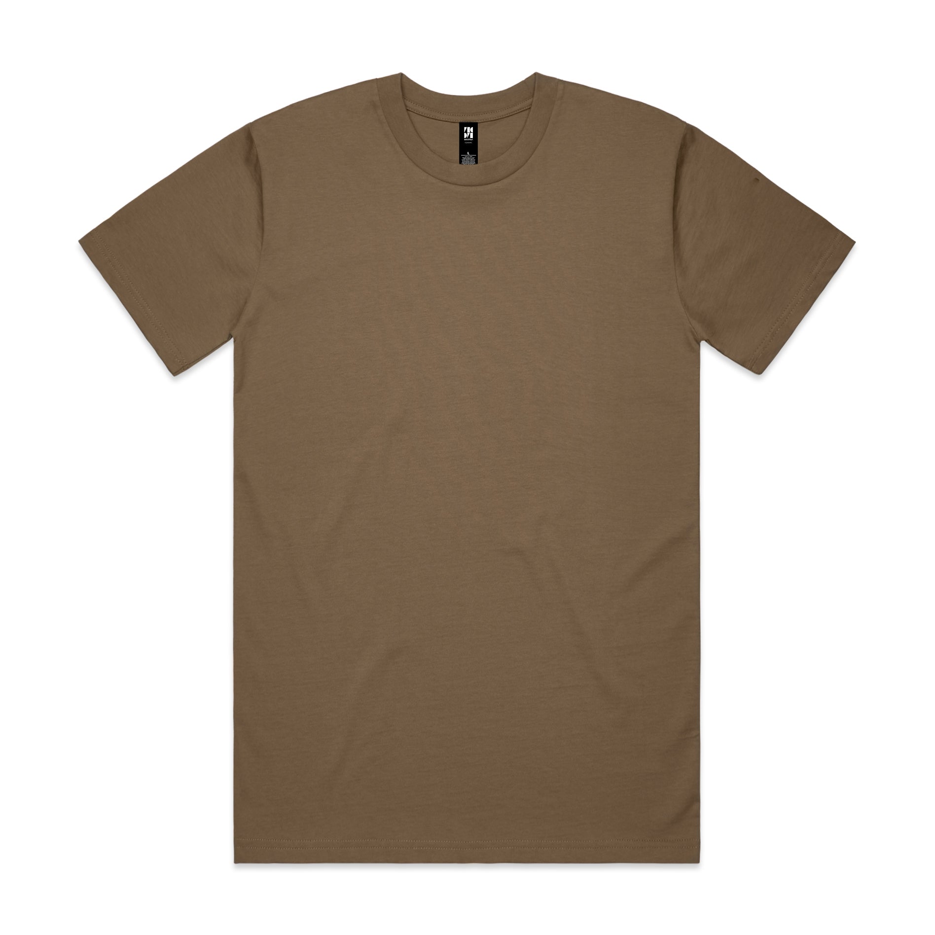 Classic heavyweight olive green cotton t-shirt with crew neck perfect for uniforms and workwear essentials