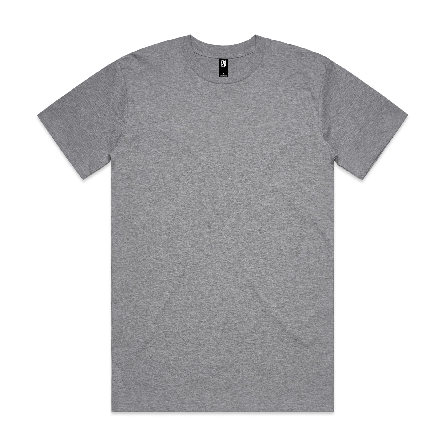 A heather gray classic heavyweight tshirt with short sleeves and subtle texture perfect for workwear uniforms