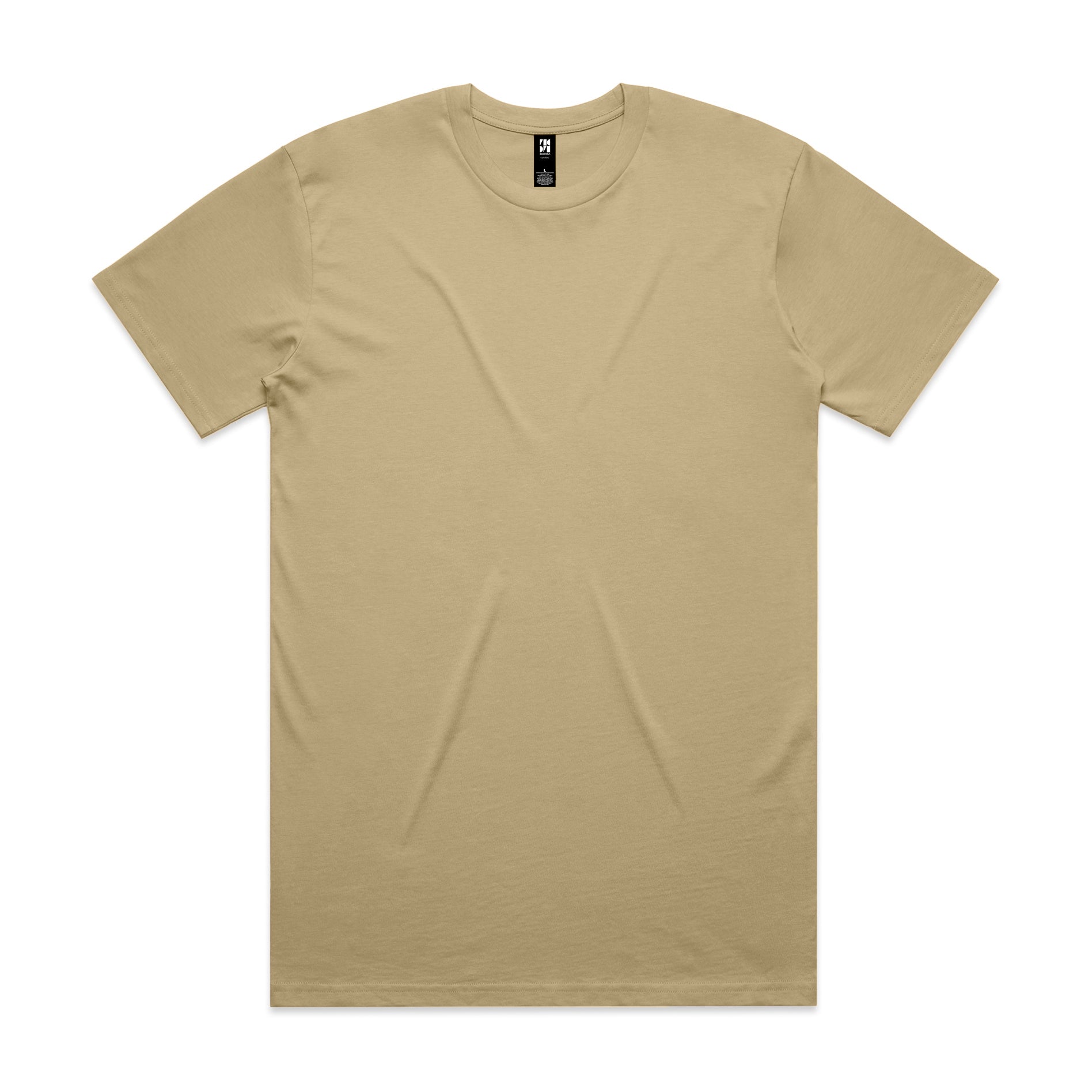 Beige classic heavyweight t-shirt with short sleeves and crew neck perfect for workwear and uniforms