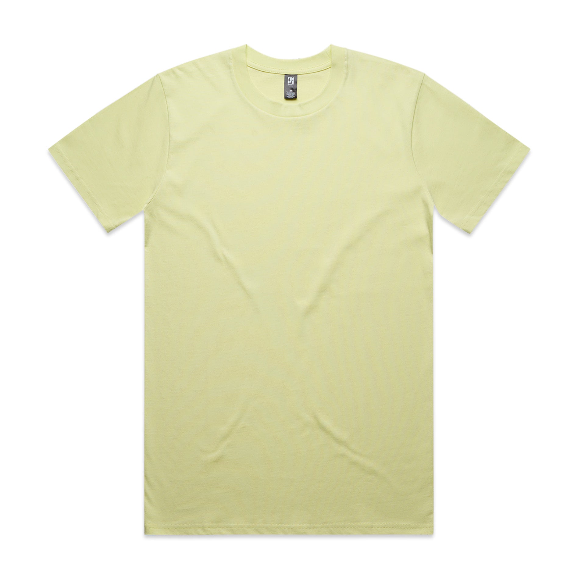 Pale yellow classic heavyweight cotton t-shirt with crew neck and short sleeves ideal for workwear and uniforms