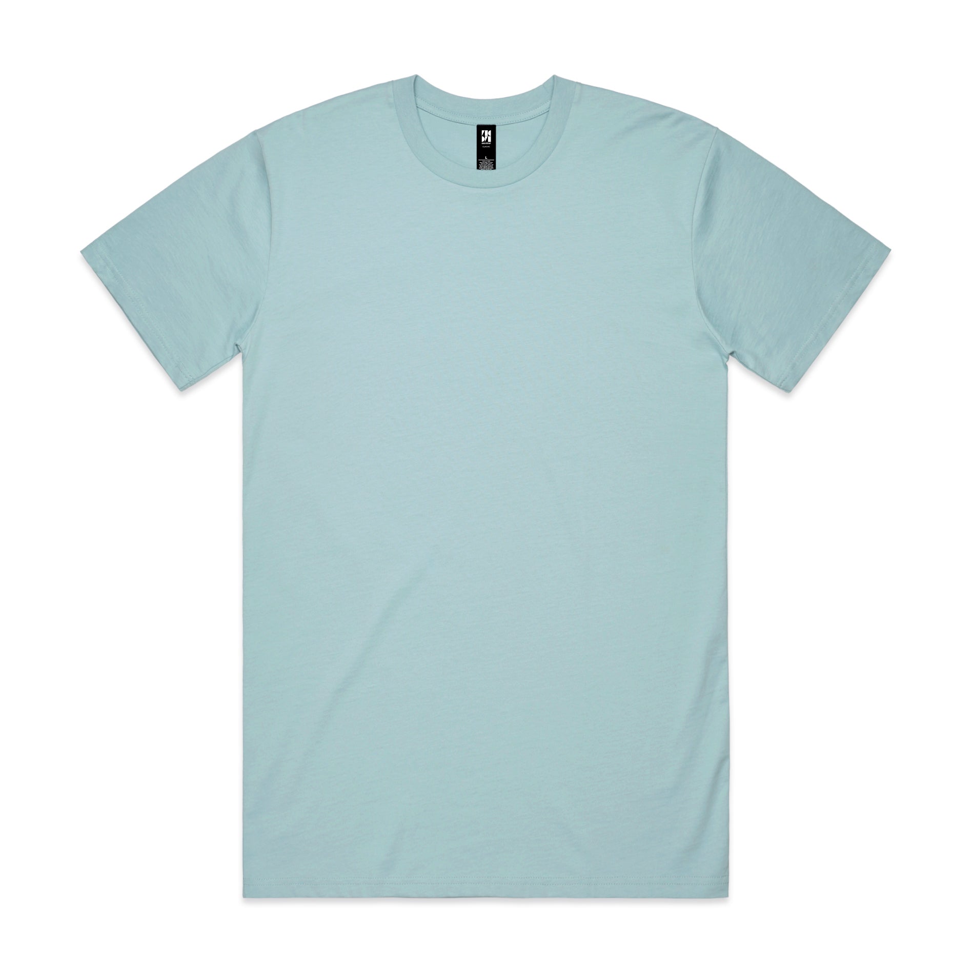 Classic heavyweight light blue cotton t-shirt with crew neck and short sleeves ideal for uniforms and workwear