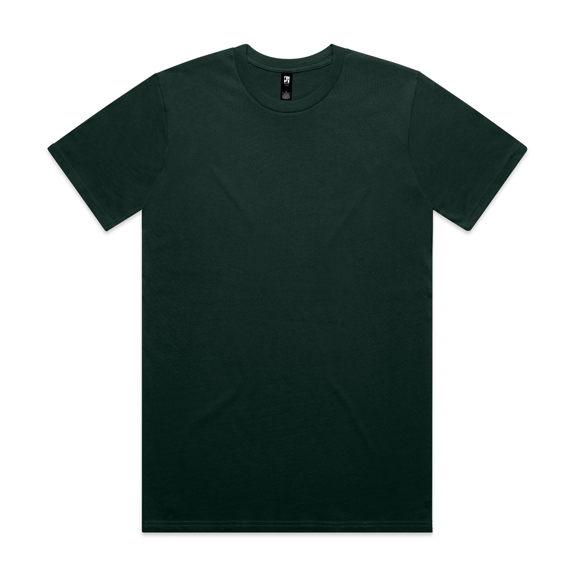 Dark green classic heavyweight crew-neck t-shirt with short sleeves perfect for workwear and uniforms