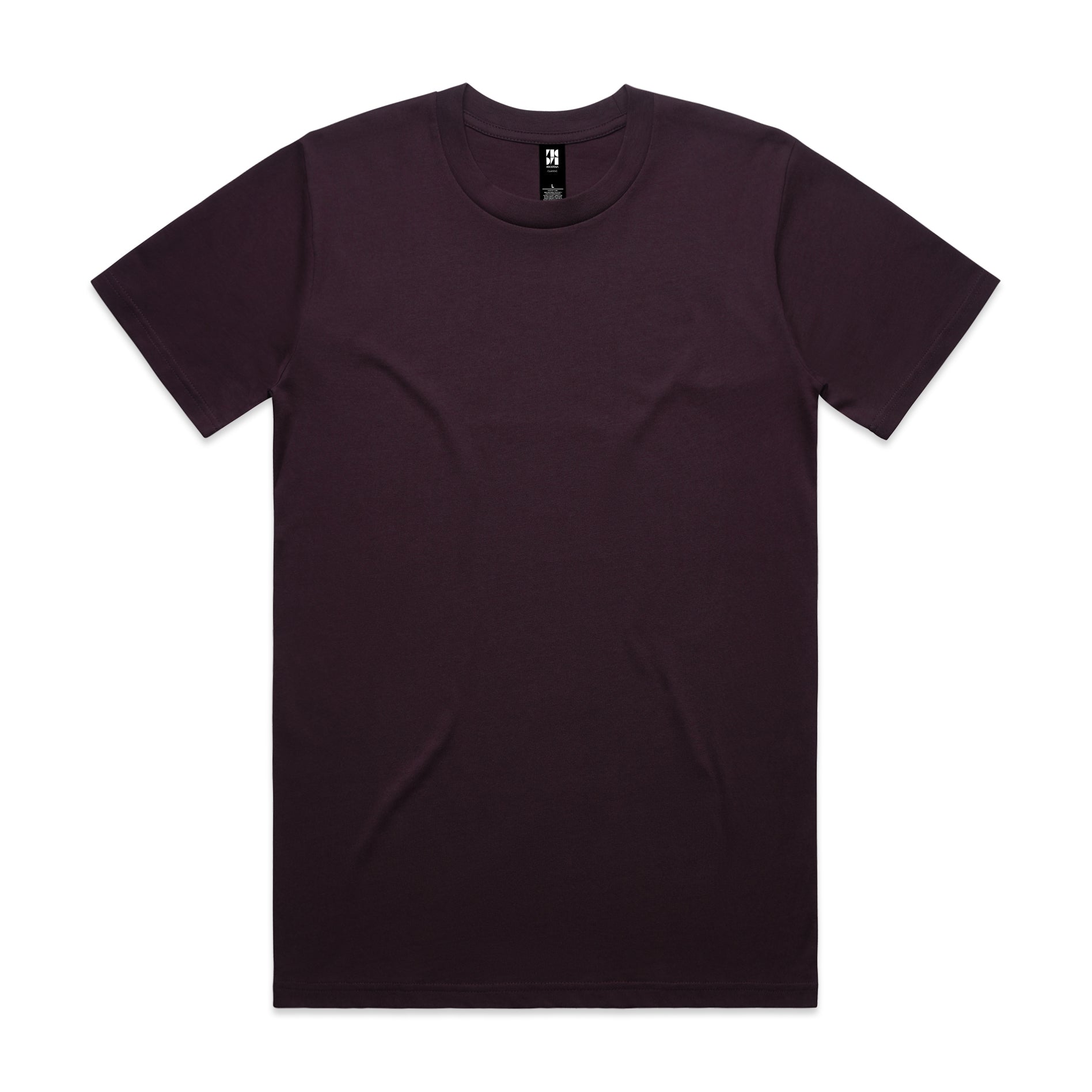 Dark purple classic heavyweight t-shirt with short sleeves and crew neck perfect for work uniforms and workwear
