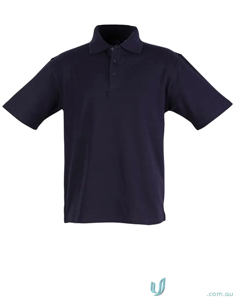 Navy blue polo shirt from 5x Bundle Adult Polo with poly cotton pique fabric