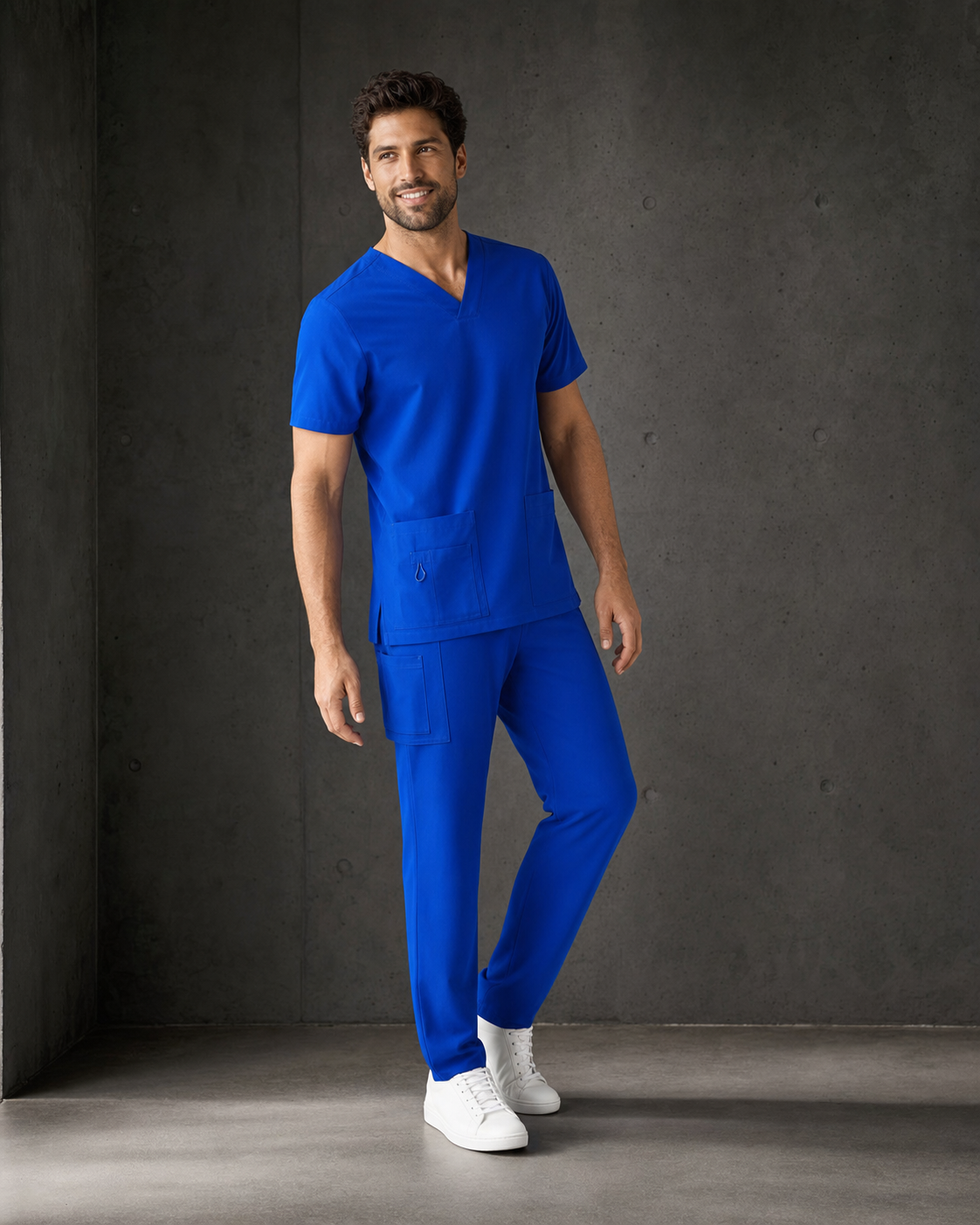 CSP946ML Avery Men’s Straight Leg Scrub Pant in Electric Blue for healthcare uniforms