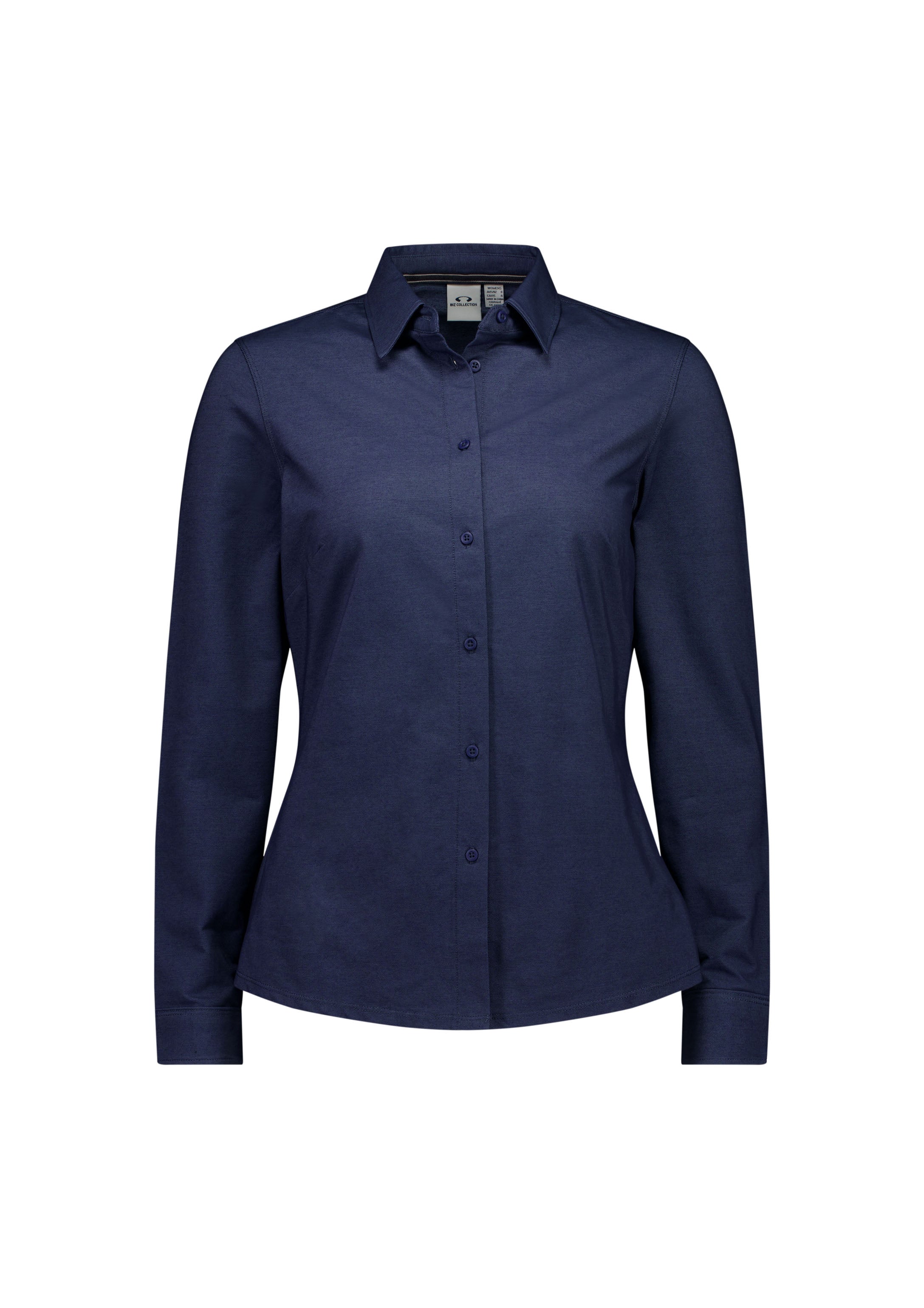 Biz Collection Womens Venture Long Sleeve Shirt BS2619LL in Denim Blue product view