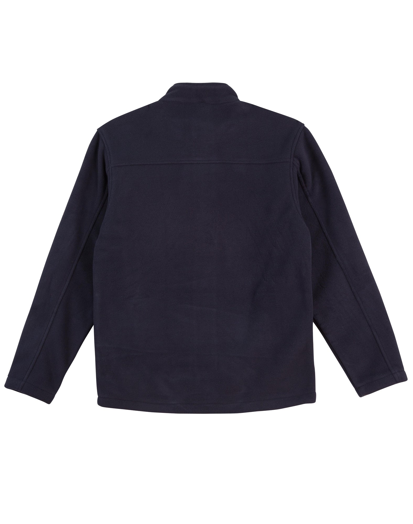 Dark navy blue arjo mens micro polar jacket with stand-up collar perfect for workwear and uniforms