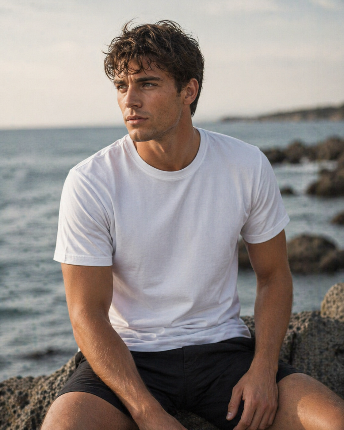 White cotton crew-neck planett staple tee perfect for comfortable work uniforms and everyday workwear or uniforms