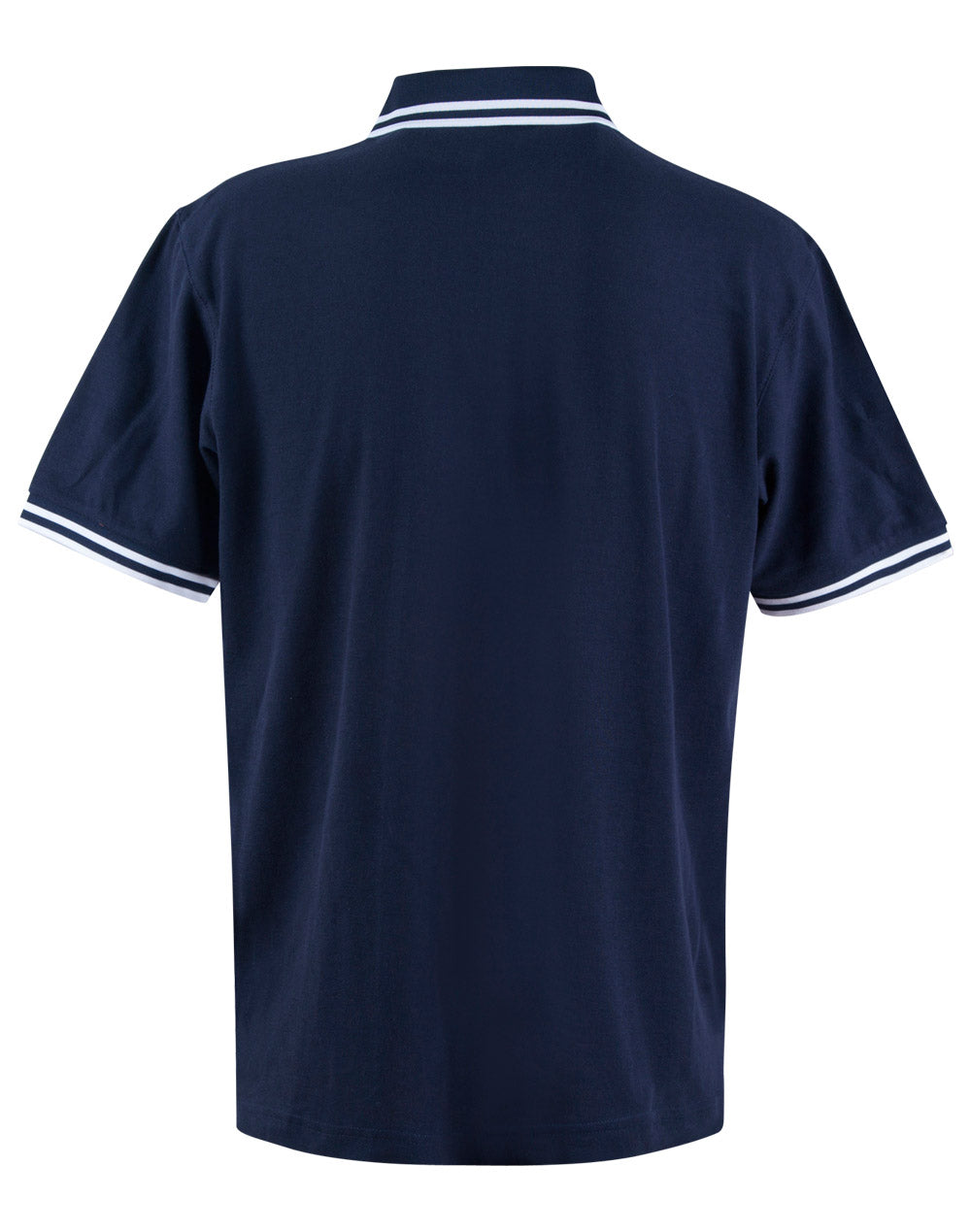 Arjo mens contrast polo navy blue short sleeve with white trim perfect for workwear and uniforms