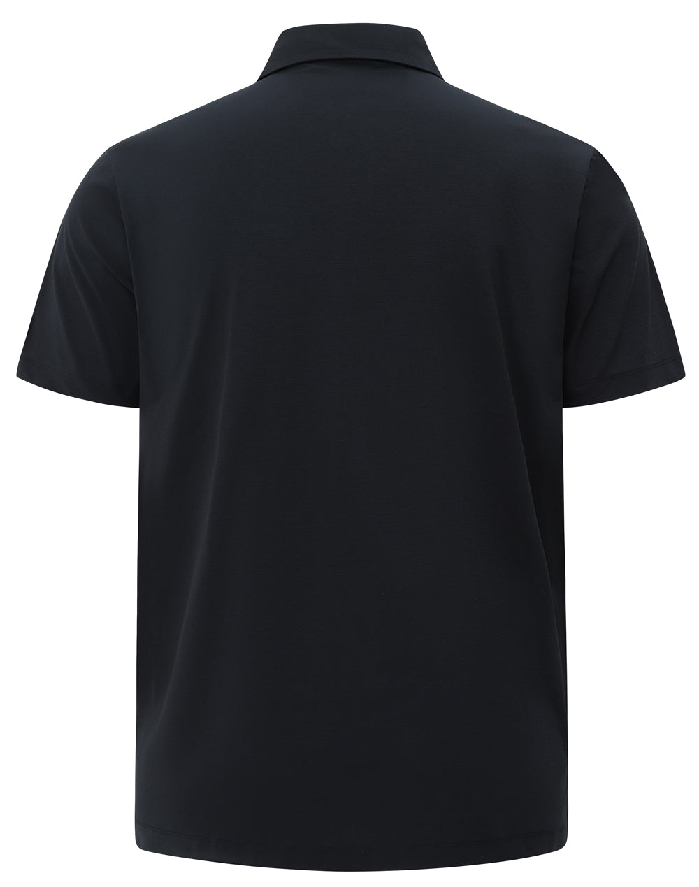 Black polo shirt on a white background