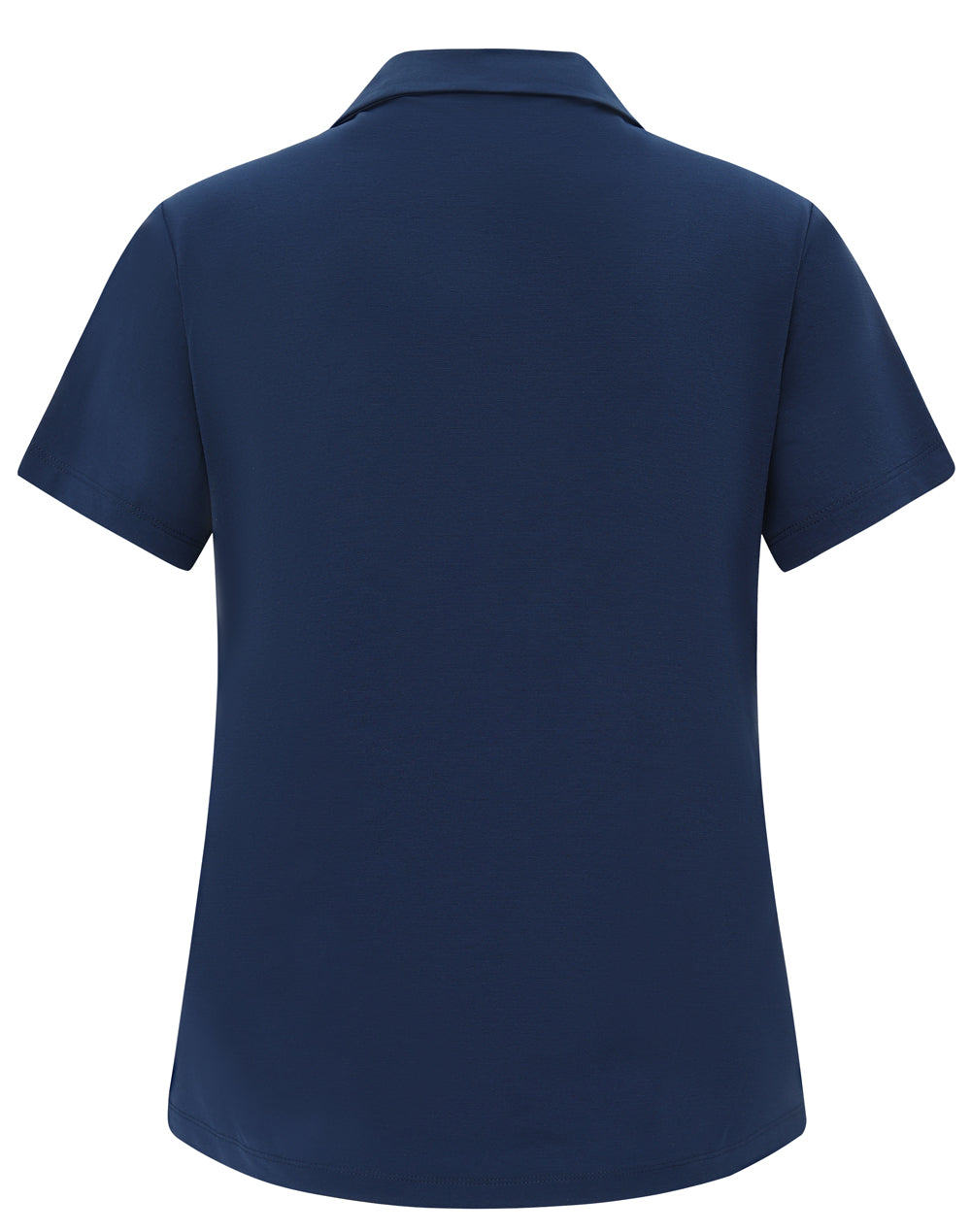 Navy blue polo shirt on a white background