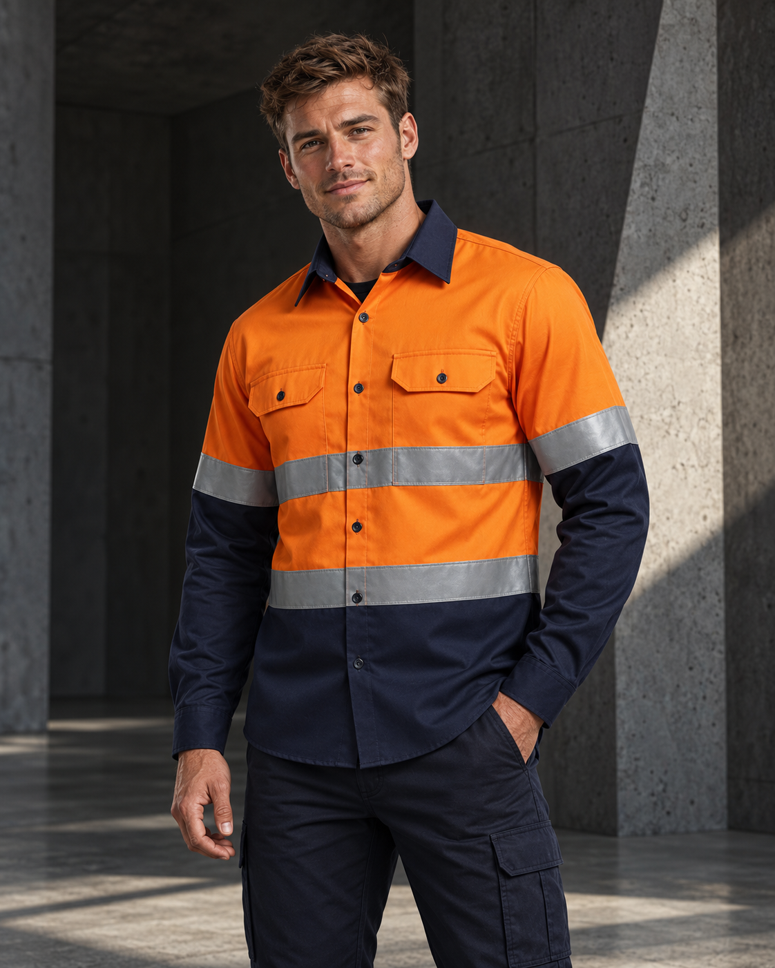 WorkCraft HiVis Cotton Shirt With CSR Tape