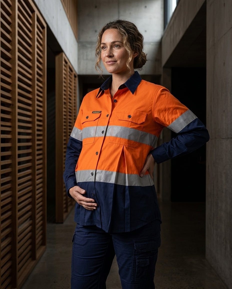 WorkCraft HiVis Maternity Shirt CSR Tape