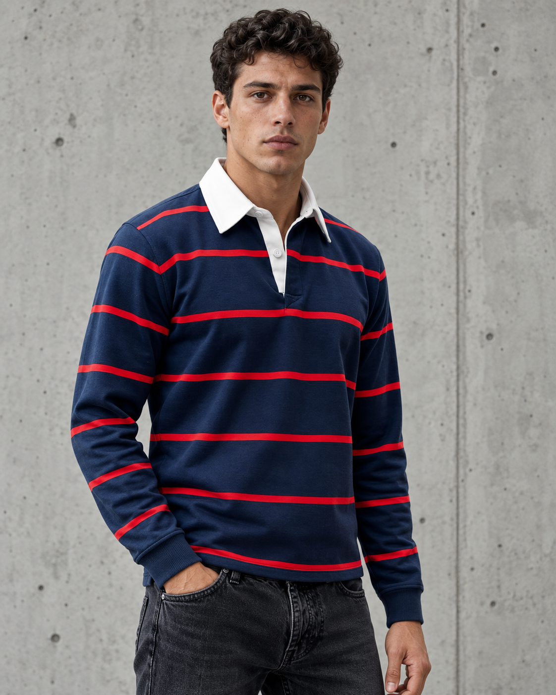 Yale Yarn Dyed Rugby Jumper