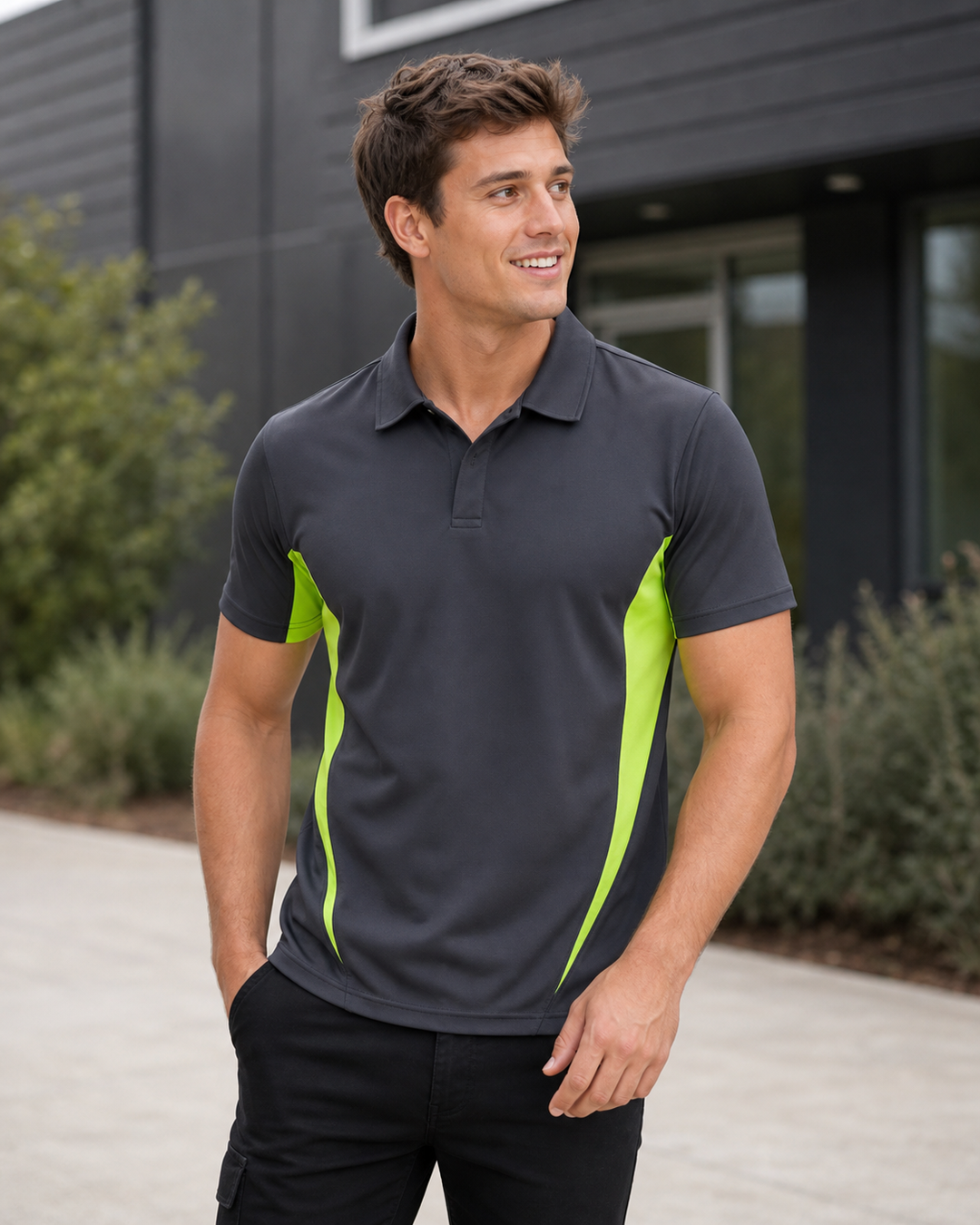Accelerator Polo worn by Australian male model