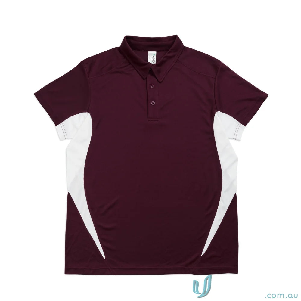 P446HB-1 P446HB Accelerator Polo in Maroon/White