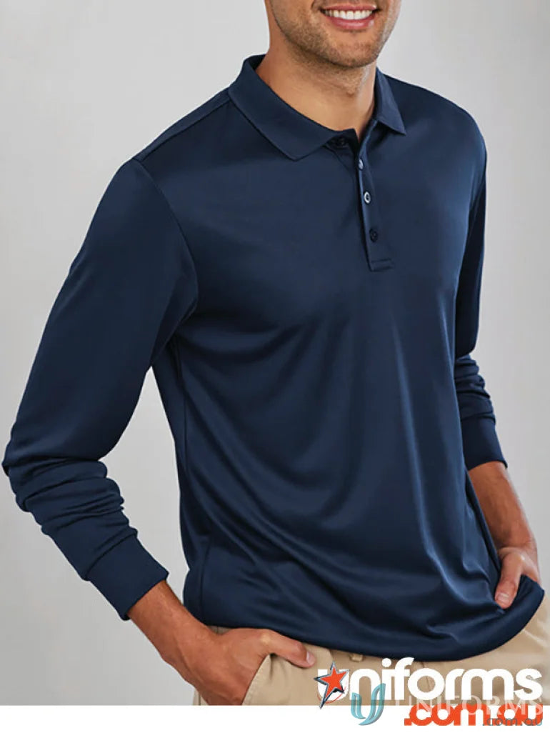 Biz Collection P206ML Action LS Polo in navy