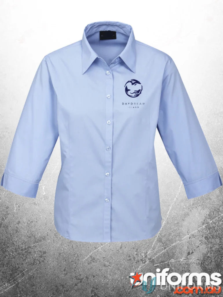 Biz Collection S10521 ADMIN Ladies (EMB-N) 3qtr Shirt in Light Blue front product image
