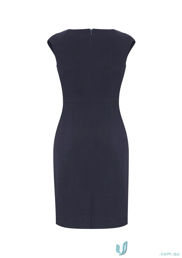 Biz Collection BS730L-DD2 ADMIN Ladies (EMB-W) Dress in Navy