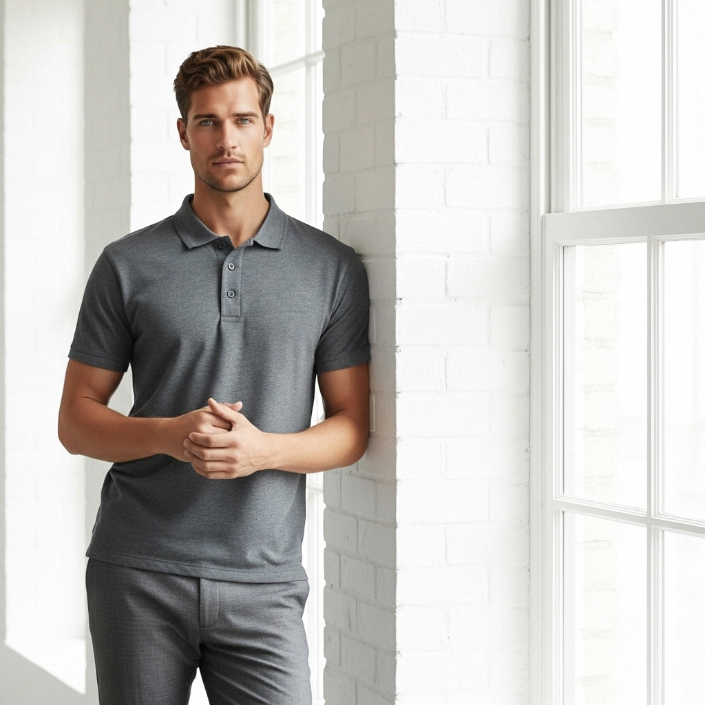 210-JB 210 Adult Dark 210 Polo front product image