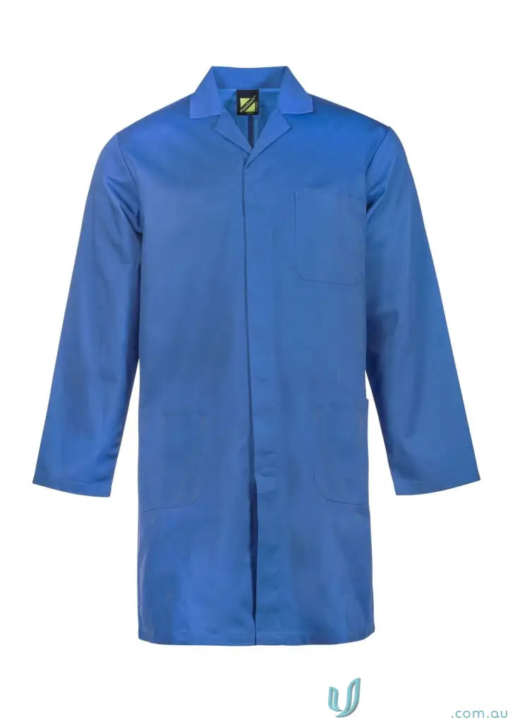 WorkCraft WJ057 Adult Dust Lab Coat in Mid Blue front product image