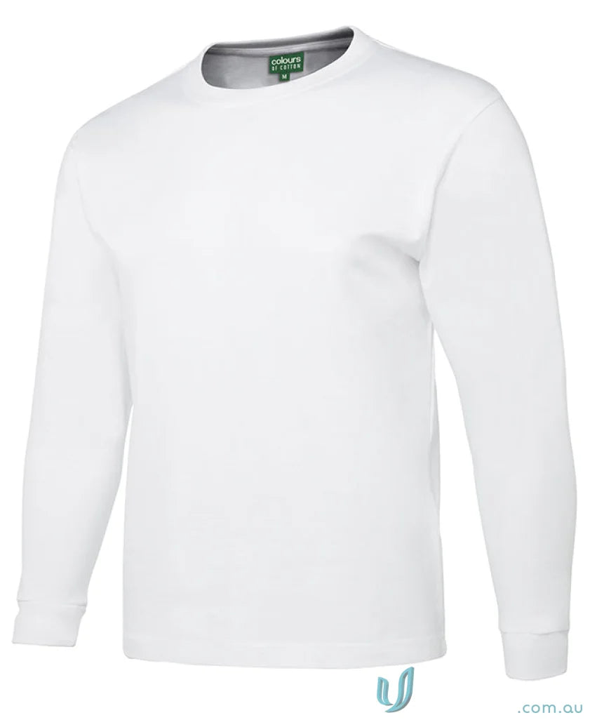 190gsm 1LS-1 Adult Long Sleeve Tee in White