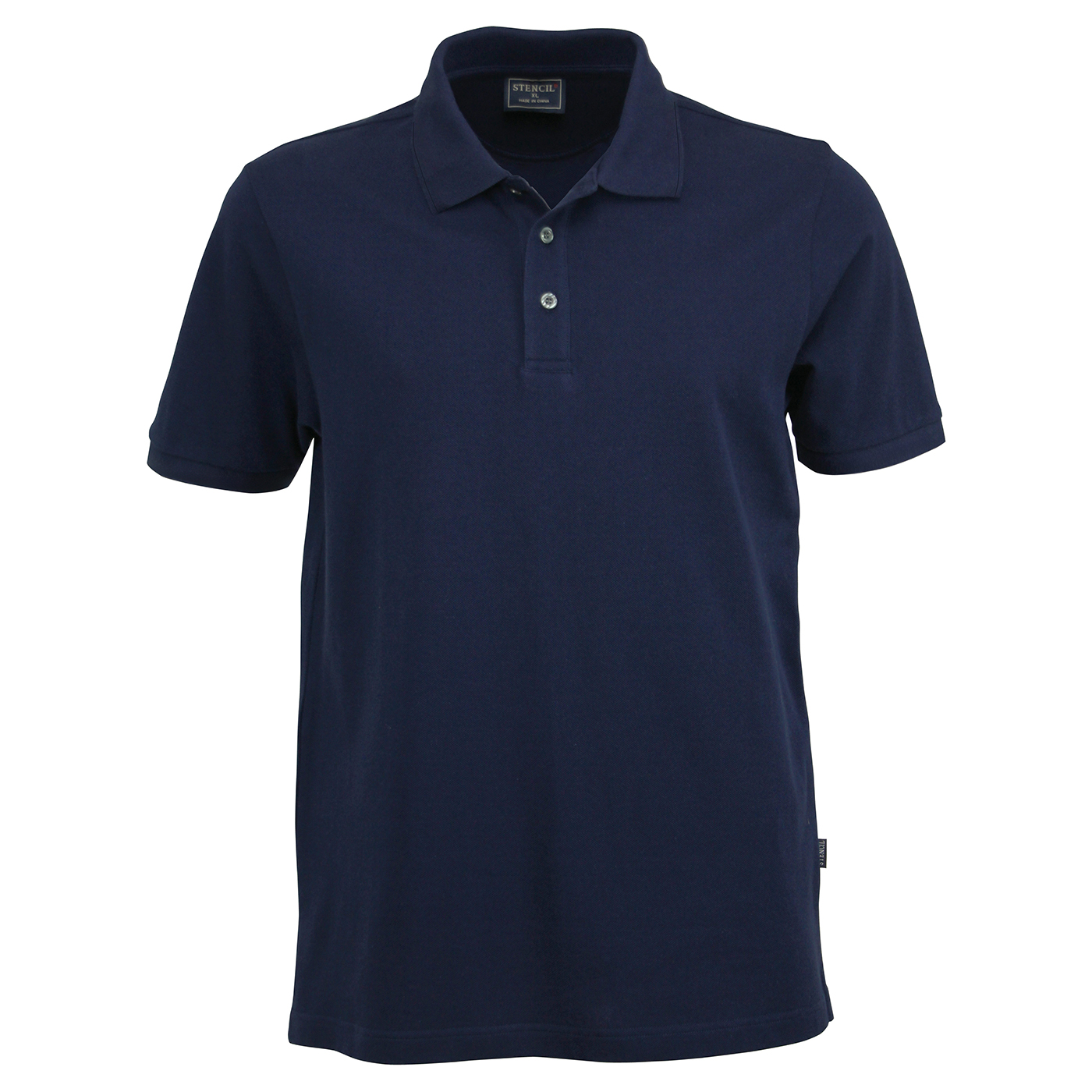 Navy blue AIRLIE mens short sleeve polo in classic pique fabric