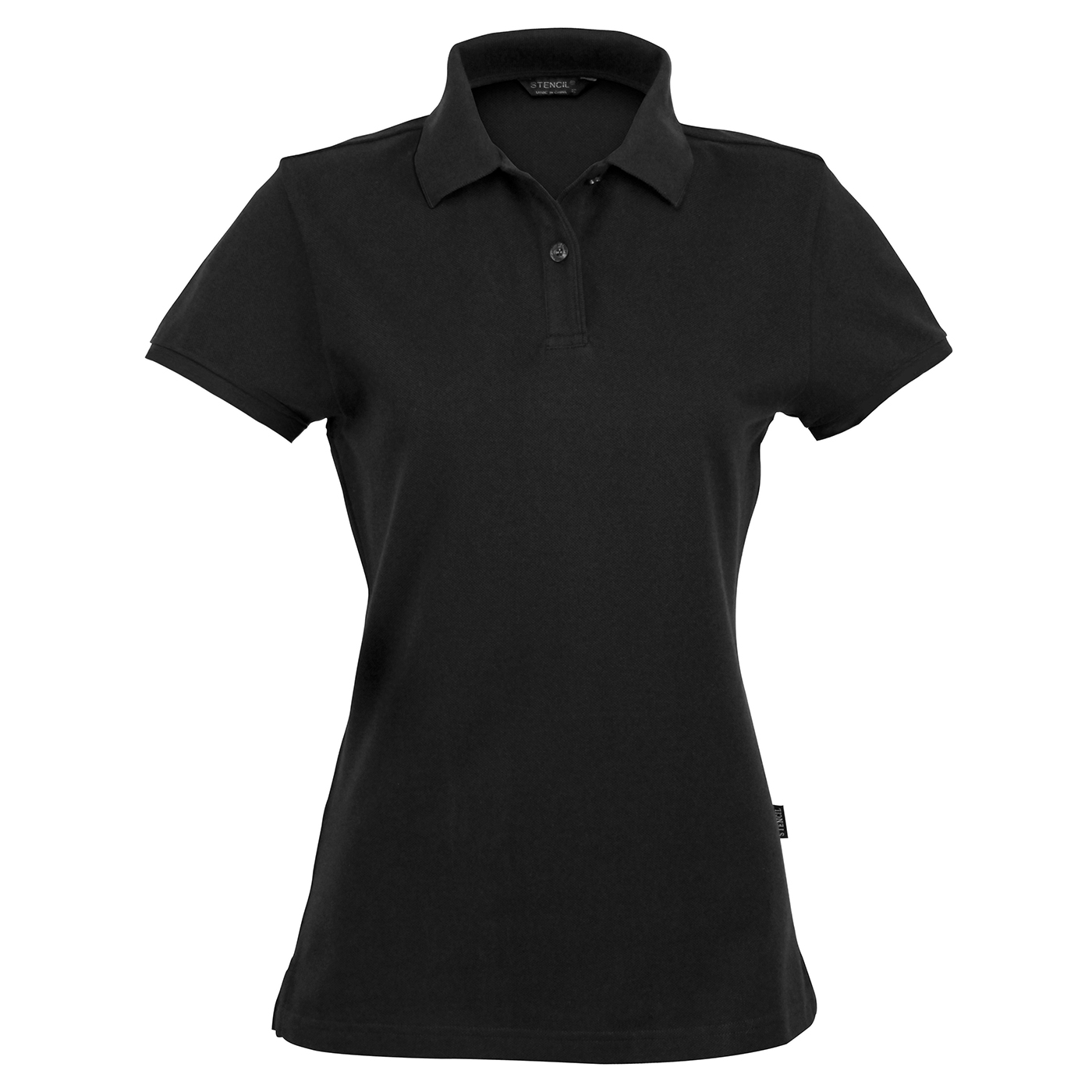 Airlie Premium Ladies short sleeve polo in black with classic collar
