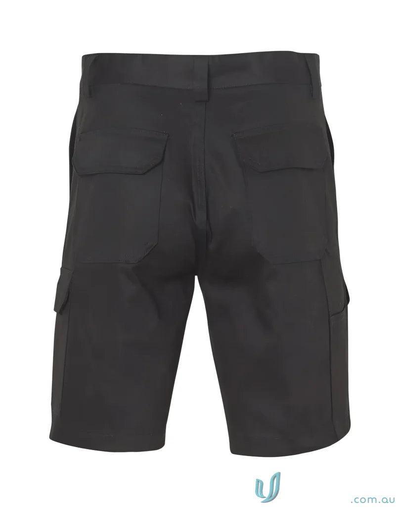 Winning Spirit WP06 AIW Heavy Cotton Drill Cargo Shorts in Black