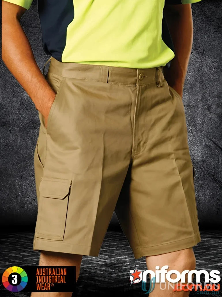 Winning Spirit WP06 AIW Heavy Cotton Drill Cargo Shorts in Khaki