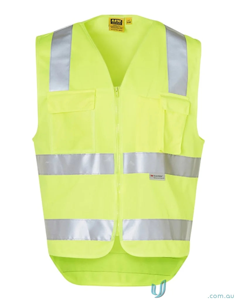 Winning Spirit SW42 AIW HiVis 3M Taped Vest With ID Pocket in Fluoro Yellow