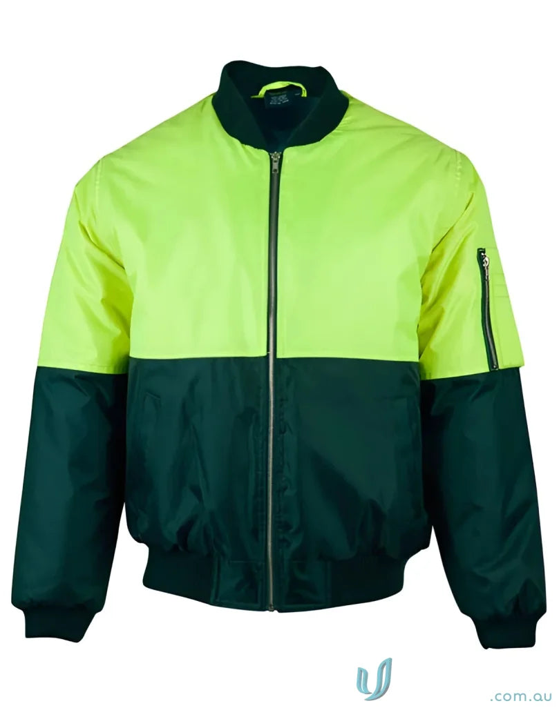 Winning Spirit SW06A-9 AIW HiVis Flying Jacket in Fluoro Yellow/Bottle